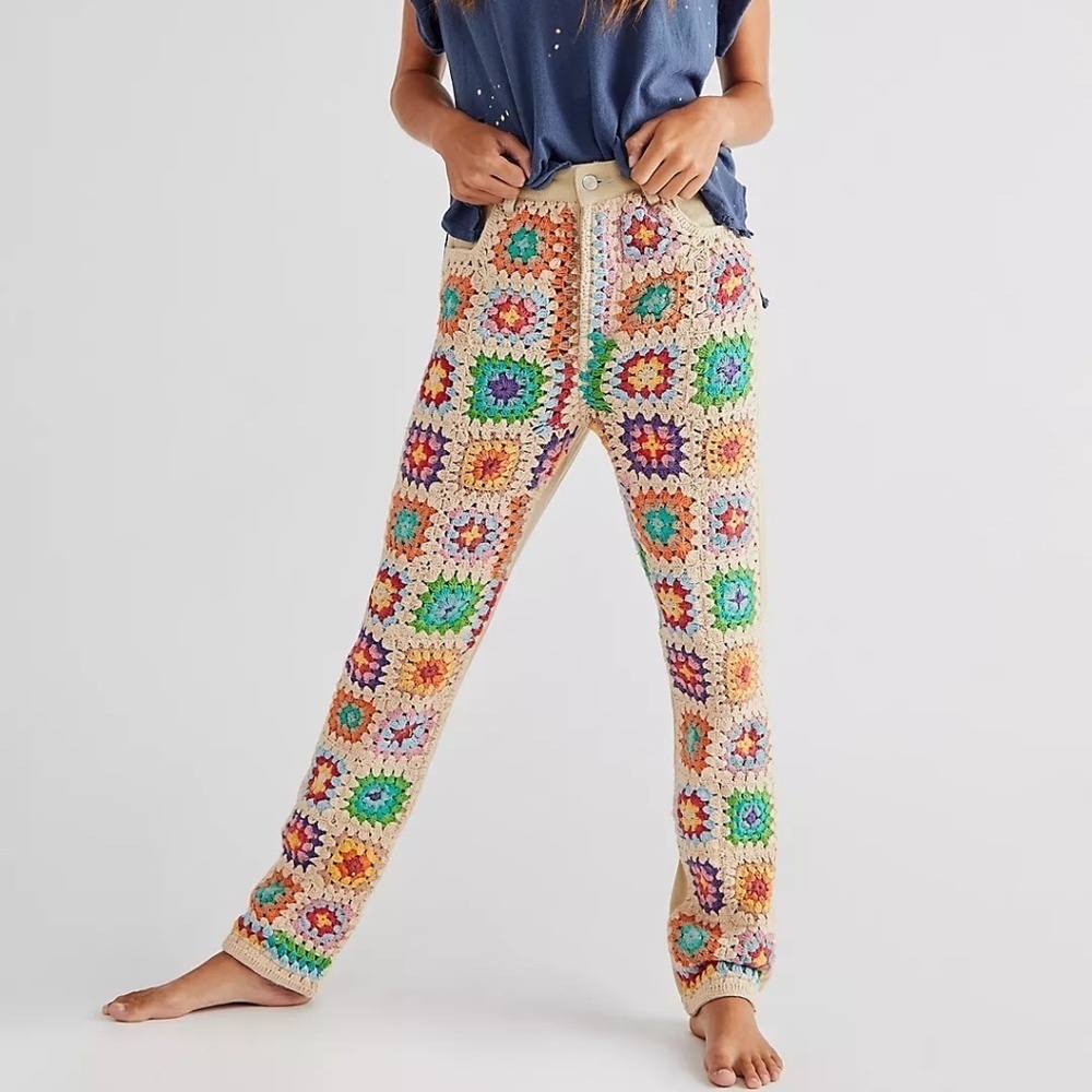 WE THE FREE PEOPLE Crochet Zuri Mom Jeans - Picture 2 of 11